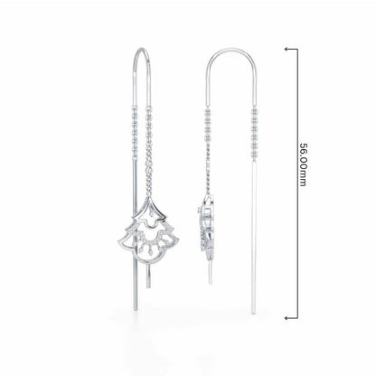 Ballina Silver Dangler Earrings - White Gold - Image 4