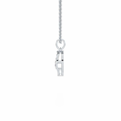 Moonbeam Glow Silver Pendant - White Gold - Image 4