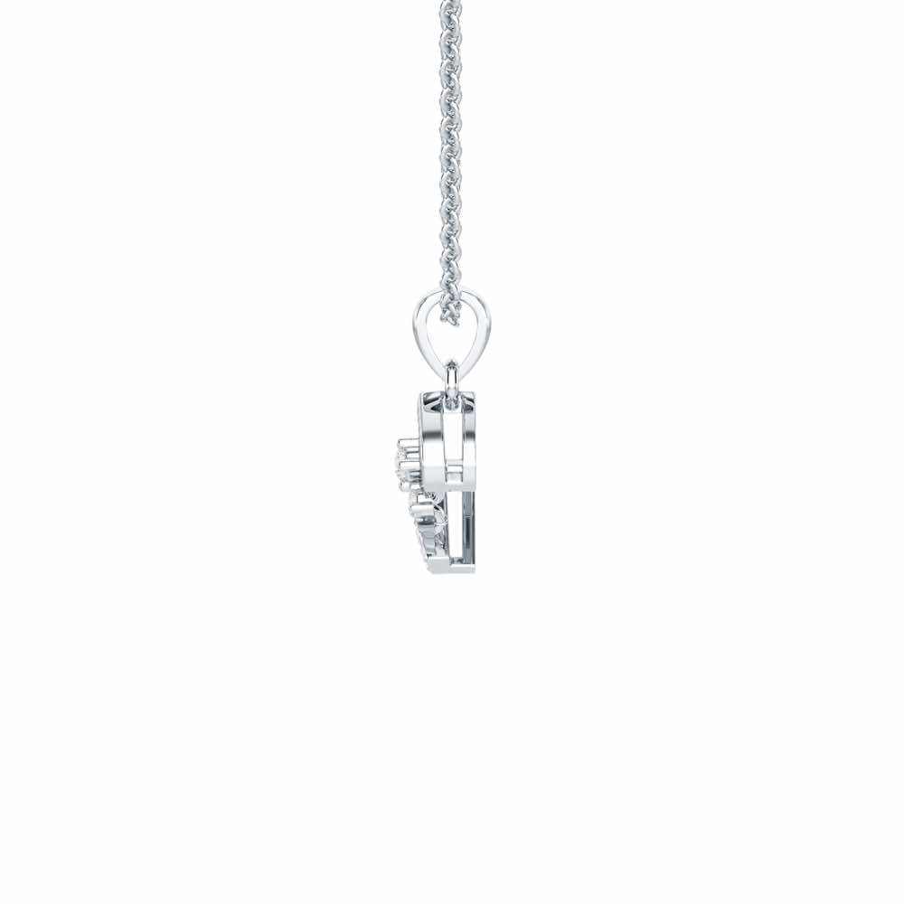 Celestial Glow Silver Pendant - White Gold - Image 4