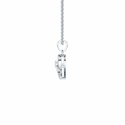 Celestial Glow Silver Pendant - White Gold - Image 4
