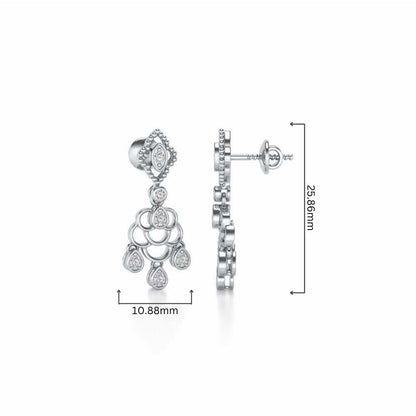 Shimmy-Shimmer Drops Earrings - White Gold - Image 4