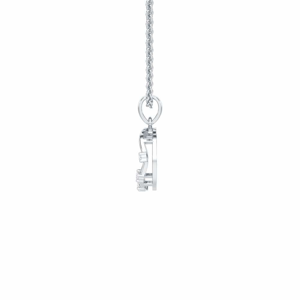 Halo Whisper Silver Pendant - White Gold - Image 4