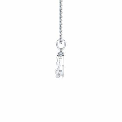 Halo Whisper Silver Pendant - White Gold - Image 4