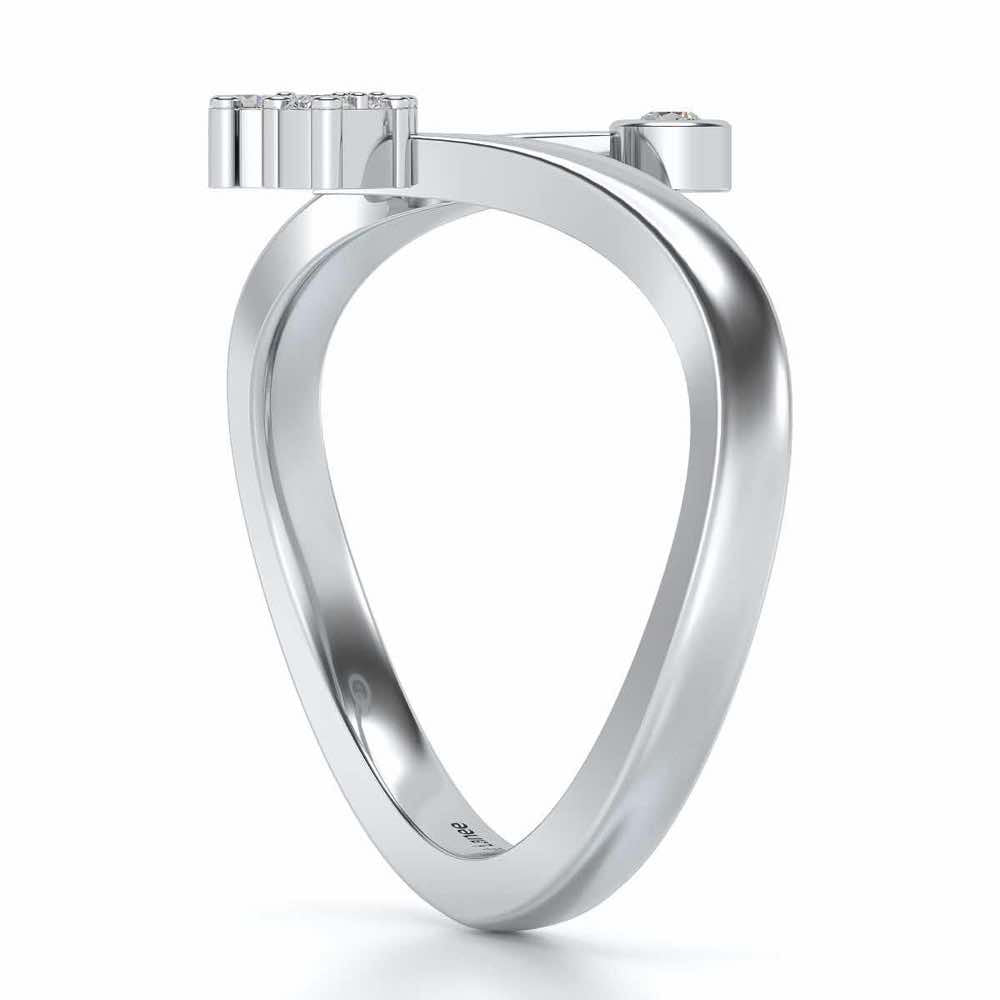 Trio Vignette Silver Ring - White Gold - Image 4
