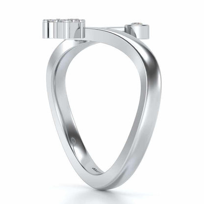 Trio Vignette Silver Ring - White Gold - Image 4