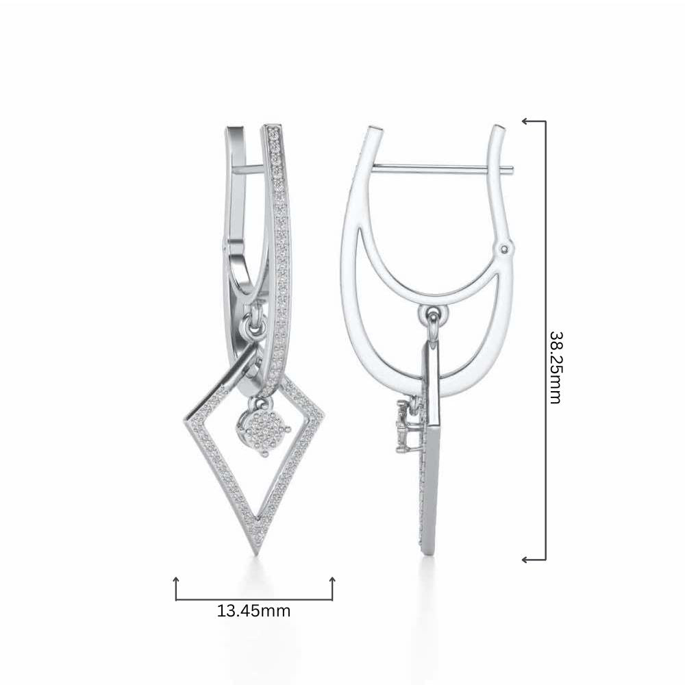 Pointed Arrow Drops Earrings - White Gold - Image 4