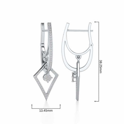 Pointed Arrow Drops Earrings - White Gold - Image 4