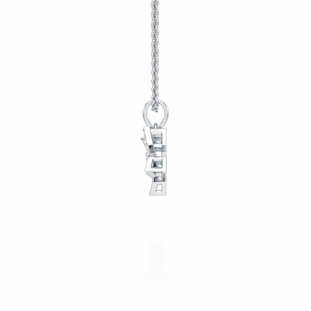Floral radiance Silver Pendant - White Gold - Image 4