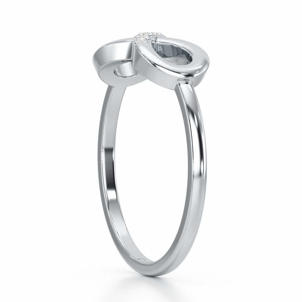 Glint of Infinity Silver Ring - White Gold - Image 4