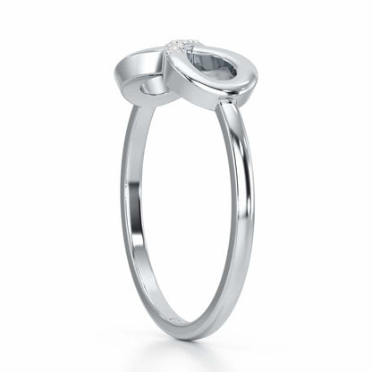 Glint of Infinity Silver Ring - White Gold - Image 4