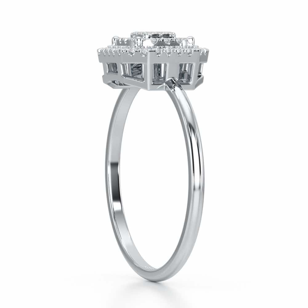 Syrina Glow Silver Ring - White Gold - Image 4