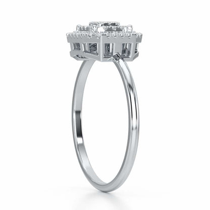 Syrina Glow Silver Ring - White Gold - Image 4