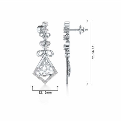 Love Sign Drops Earrings - White Gold - Image 4