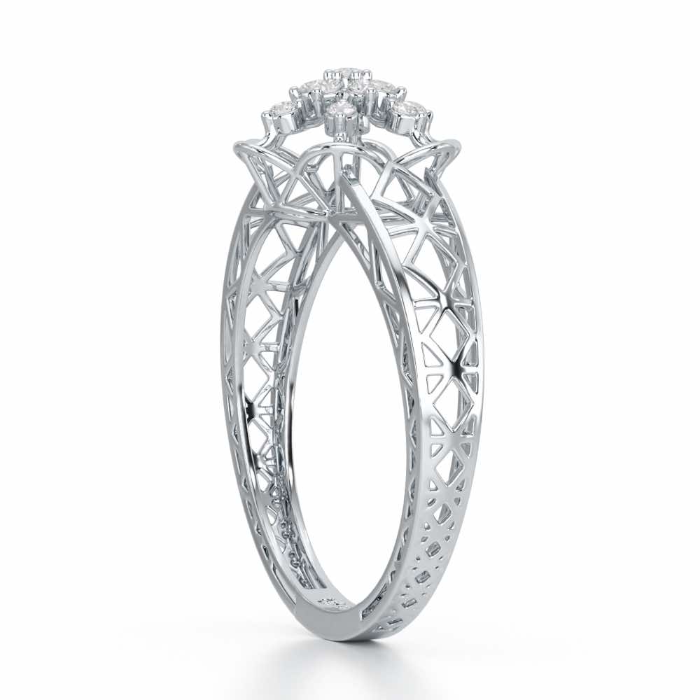 Graceful Yana Silver Ring - White Gold - Image 4