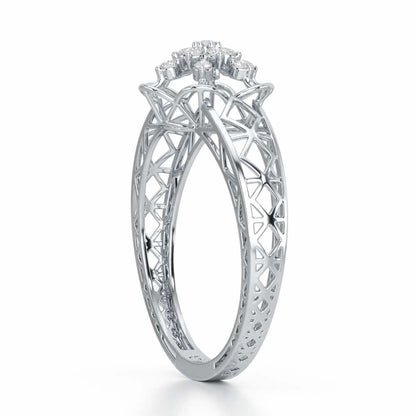 Graceful Yana Silver Ring - White Gold - Image 4