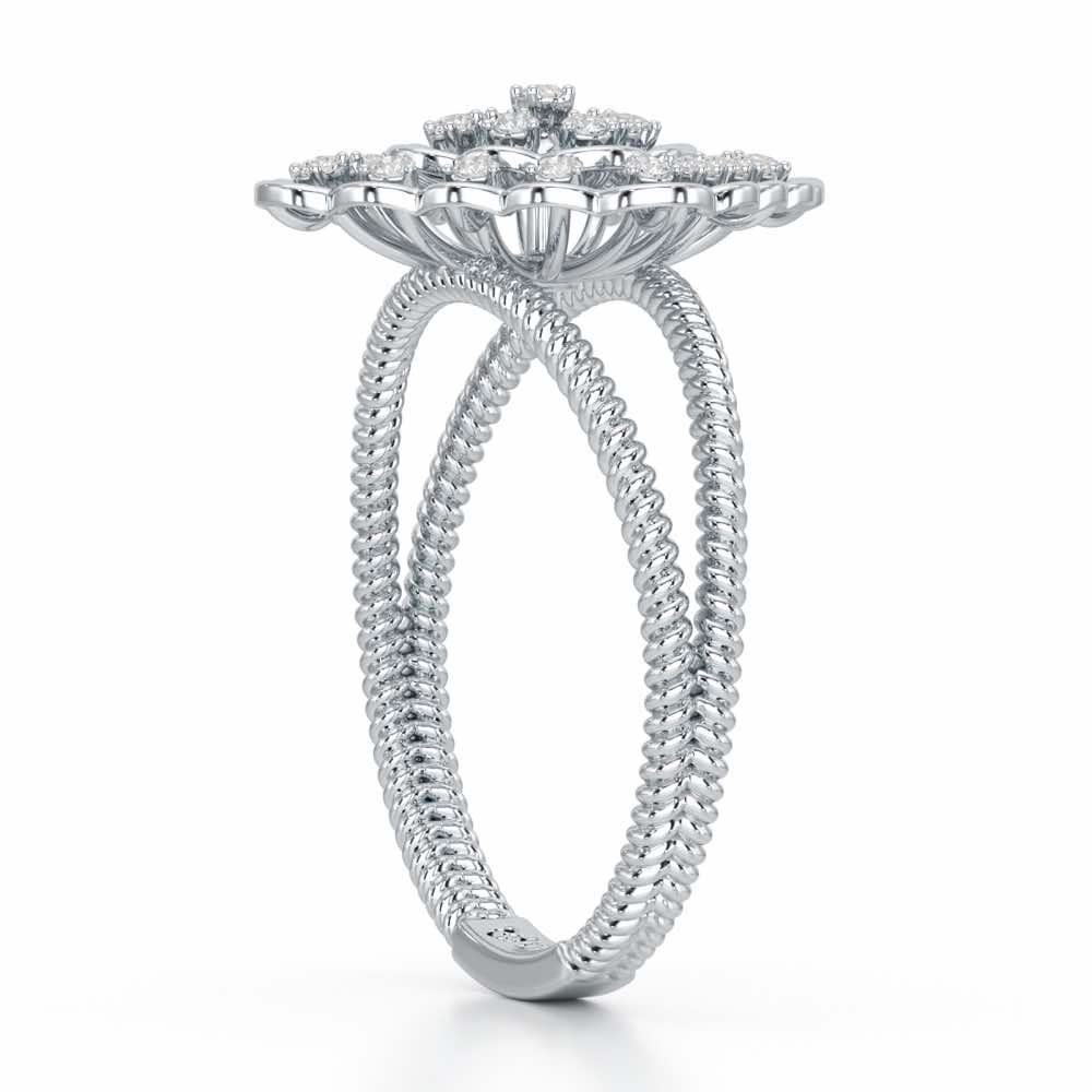Zeppelin Glow Silver Ring - White Gold - Image 4