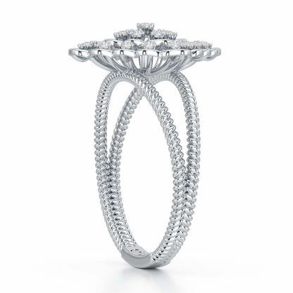 Zeppelin Glow Silver Ring - White Gold - Image 4