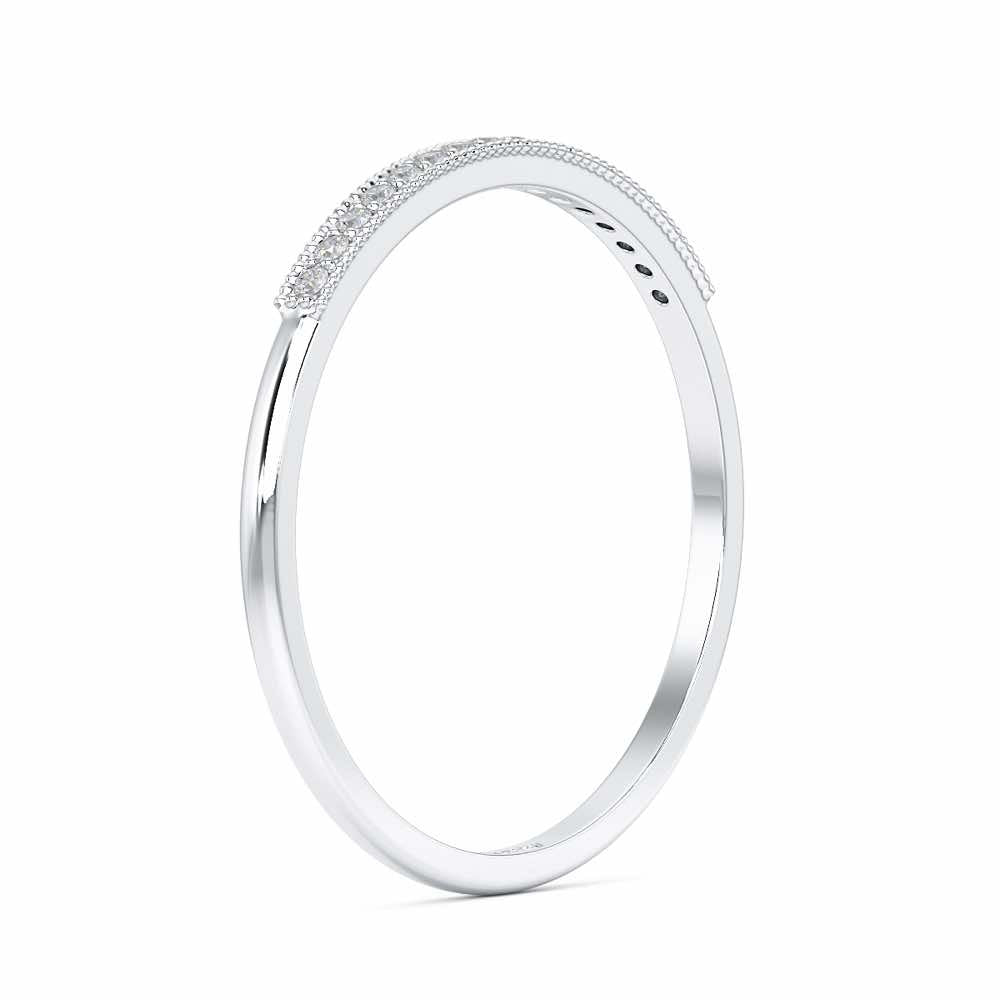 Royal Gleam Stackable Silver Ring - White Gold - Image 4