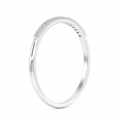 Royal Gleam Stackable Silver Ring - White Gold - Image 4