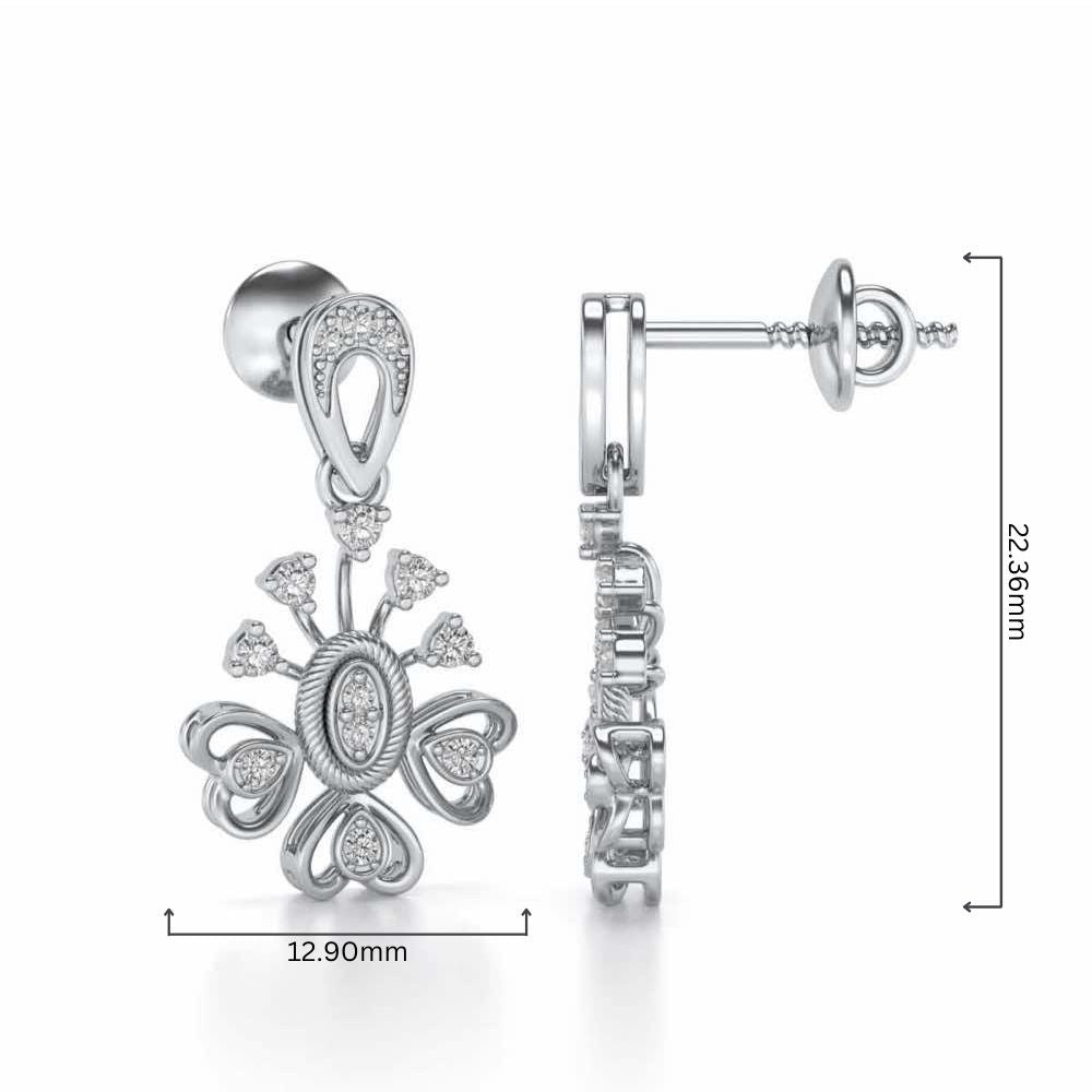 Evolve Silver Drops Earrings - White Gold - Image 4