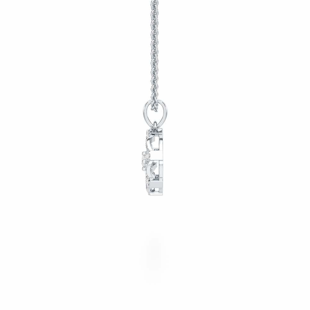 Ethereal Charm Silver Pendant - White Gold - Image 4