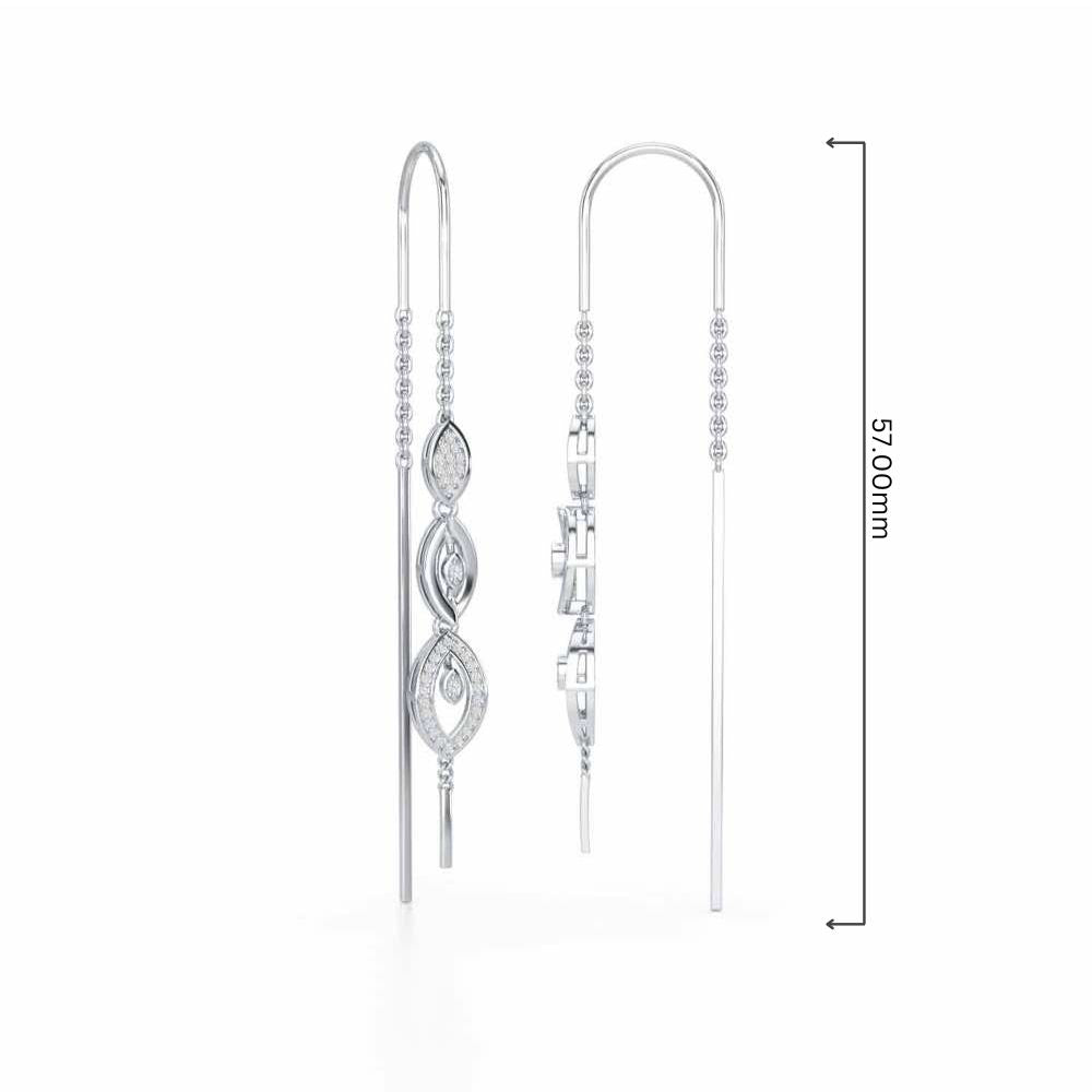 Oath Silver Dangler Earrings - White Gold - Image 4