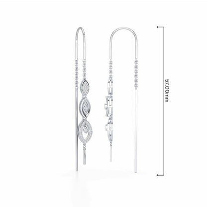 Oath Silver Dangler Earrings - White Gold - Image 4