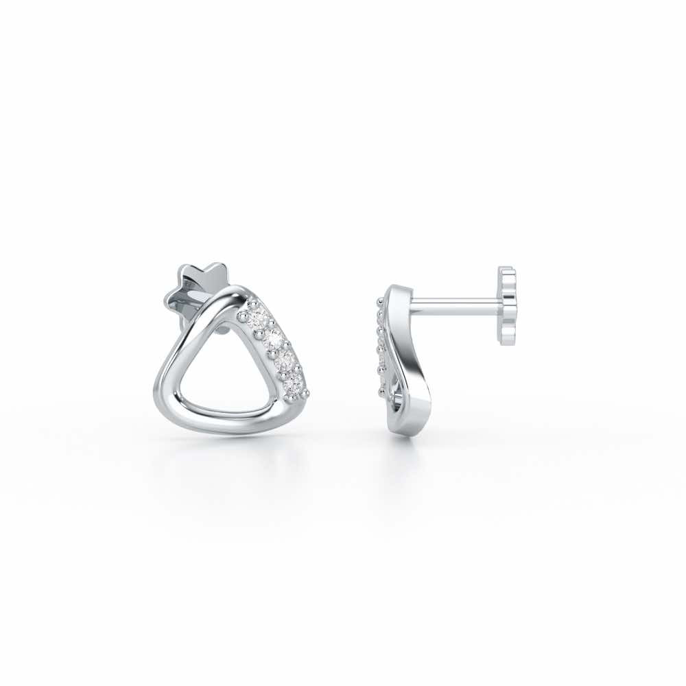 Twinkle Loops Silver Earrings - White Gold - Image 4