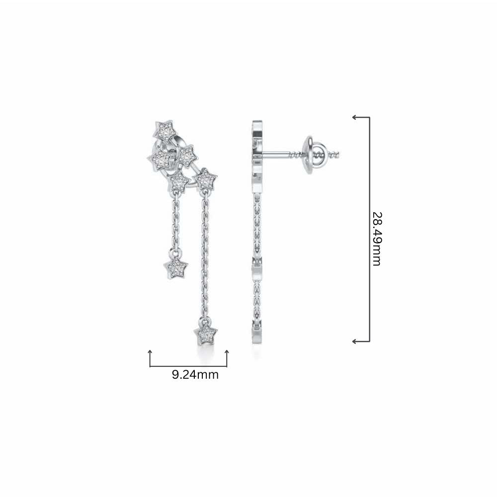 Starry Silver Danglers - White Gold - Image 4
