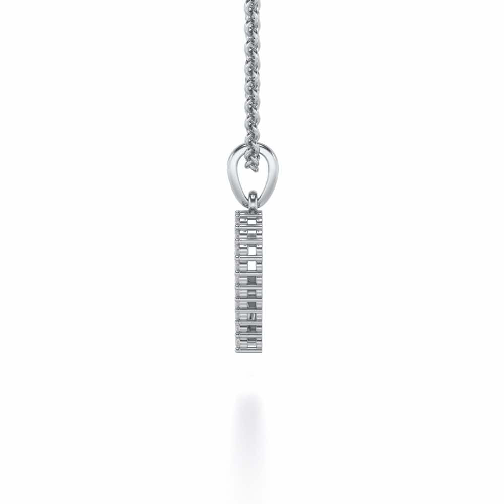 Butterfly Heart Silver Pendant - White Gold - Image 4