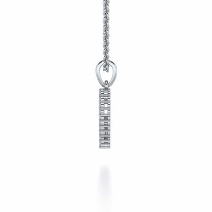 Butterfly Heart Silver Pendant - White Gold - Image 4