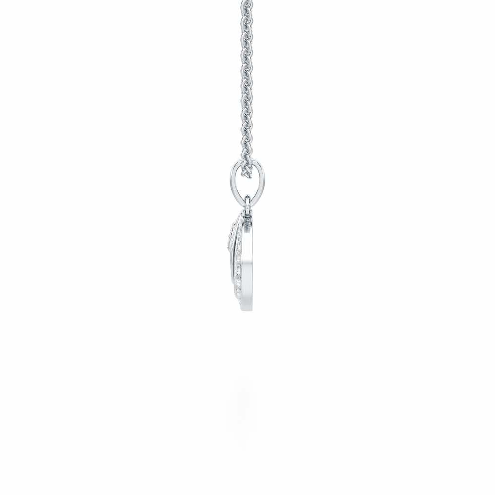Silver Ripples Silver Pendant - White Gold - Image 4