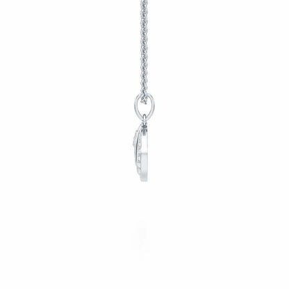 Silver Ripples Silver Pendant - White Gold - Image 4