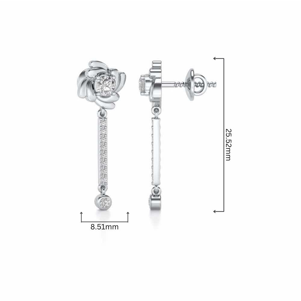 Swirling Earrings Drops - White Gold - Image 4