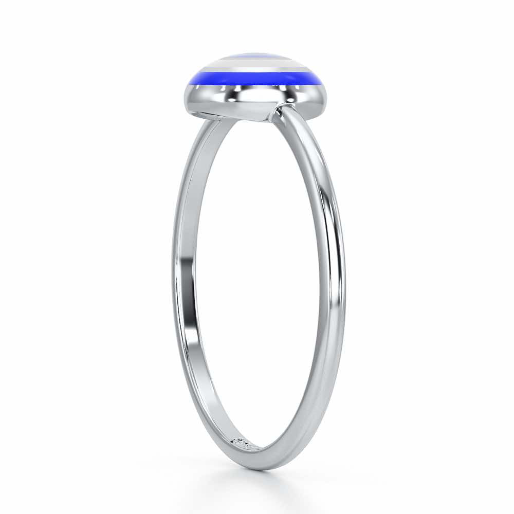 Isolde Evil Eye Silver Ring - White Gold - Image 4