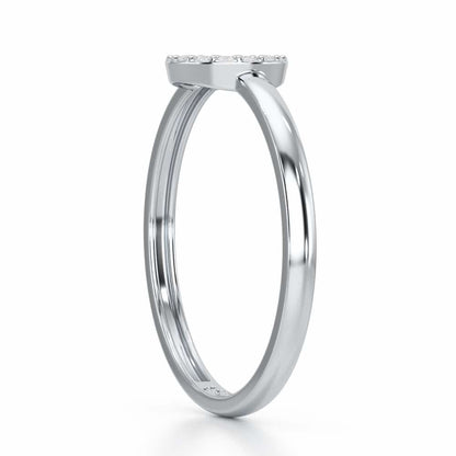 Fiona Halo Silver Ring - White Gold - Image 4