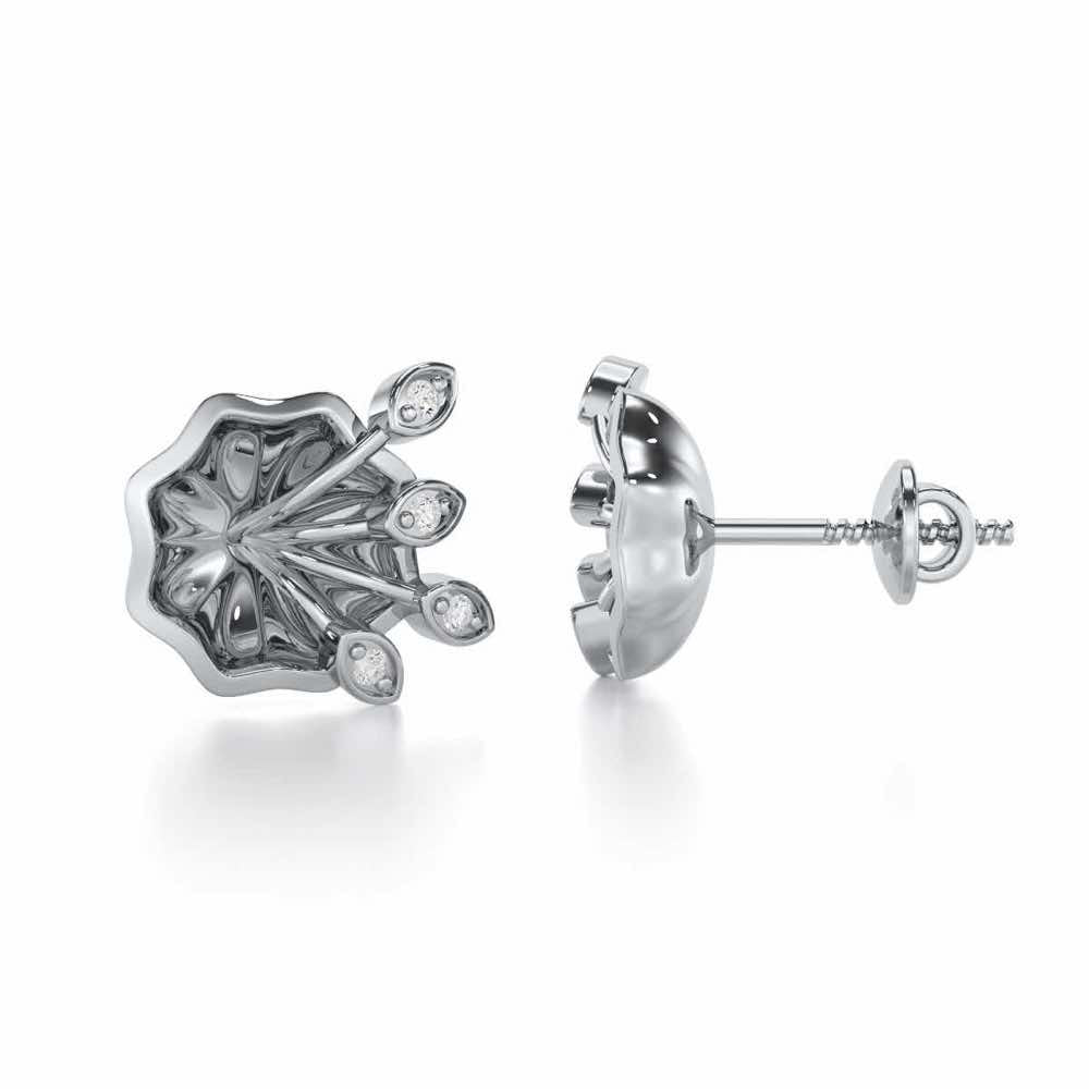 Vibrant Twigs Silver Earrings - White Gold - Image 4