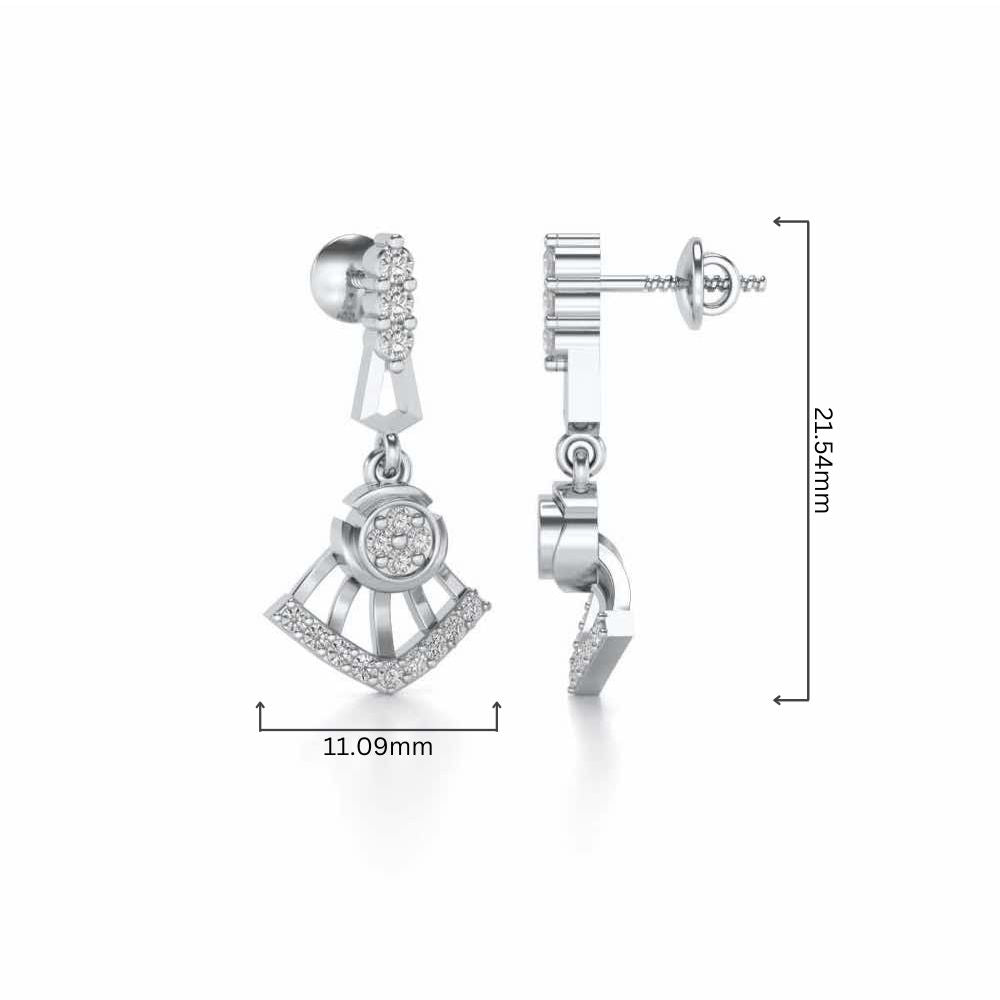 Phenonmenal Silver Earring Drops - White Gold - Image 4