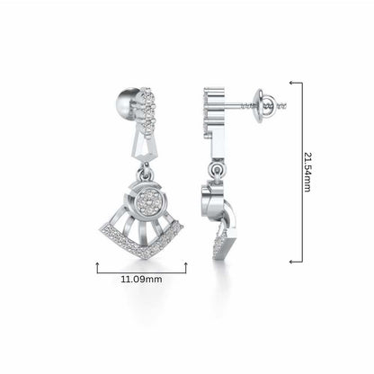 Phenonmenal Silver Earring Drops - White Gold - Image 4