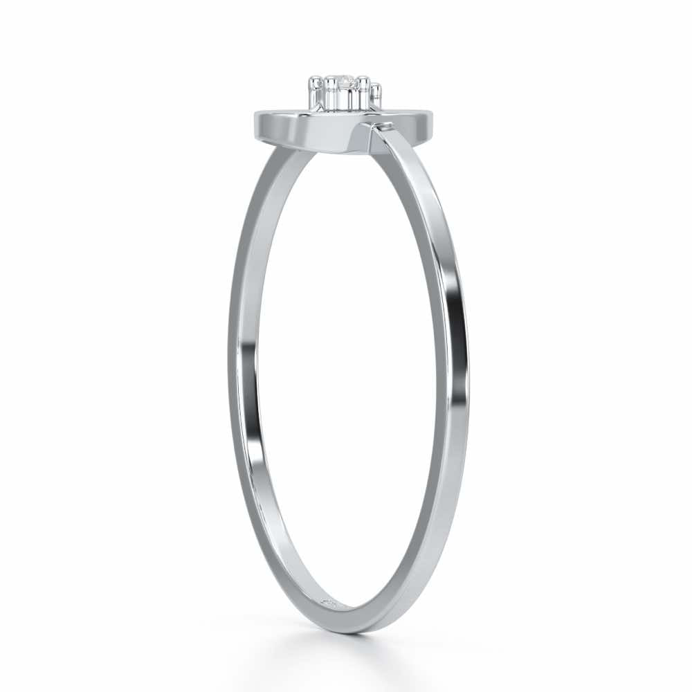 Twin Shine Silver Ring - White Gold - Image 4