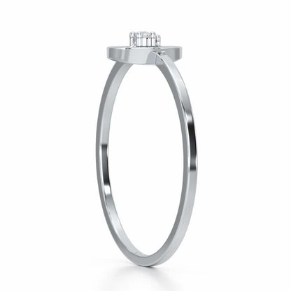 Twin Shine Silver Ring - White Gold - Image 4