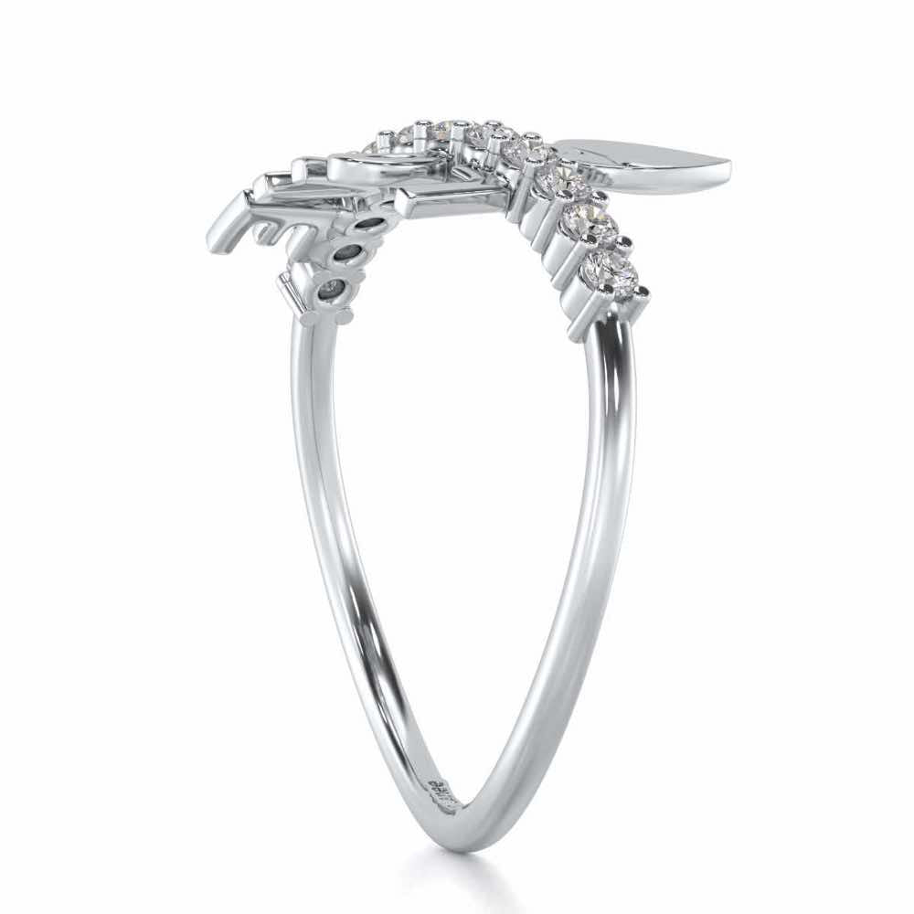 Hang Love Silver Ring - White Gold - Image 4