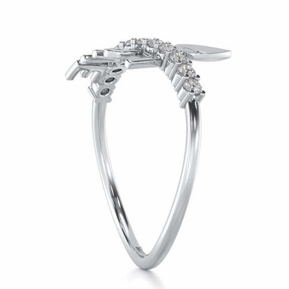 Hang Love Silver Ring - White Gold - Image 4