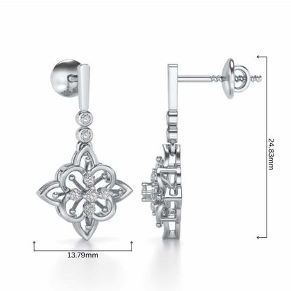 Geometrical Drops Earrings - White Gold - Image 4