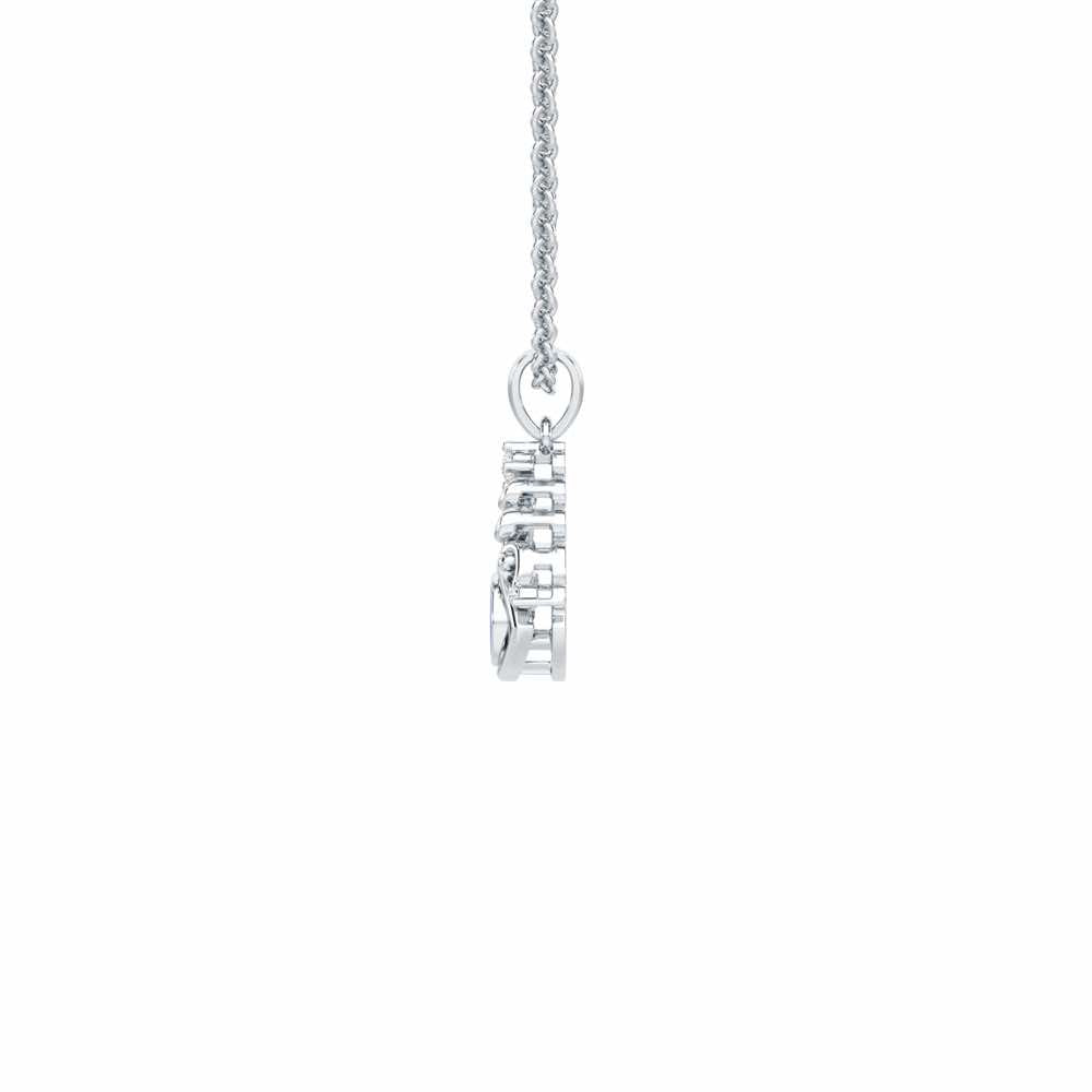 Serenity Shield Silver Pendant - White Gold - Image 4