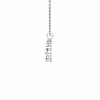 Serenity Shield Silver Pendant - White Gold - Image 4