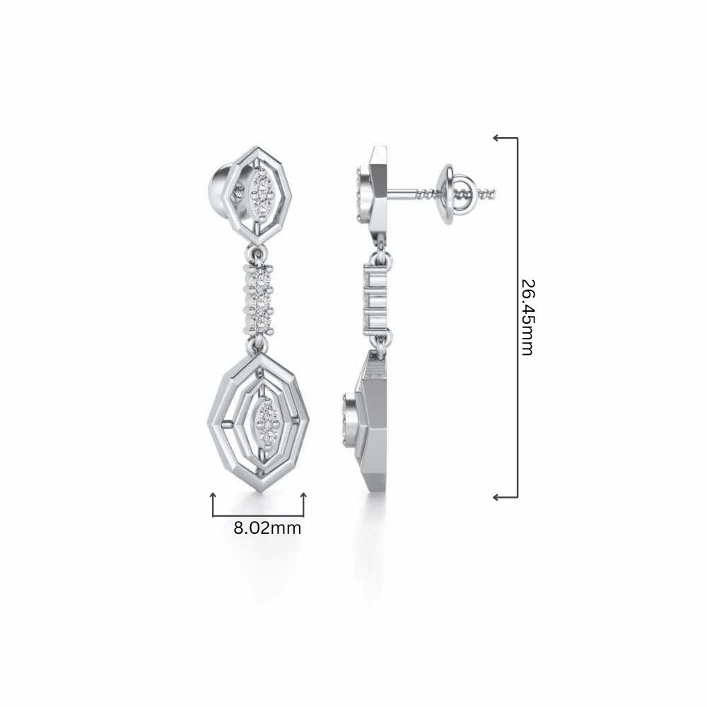 Charms Drops Earrings - White Gold - Image 4