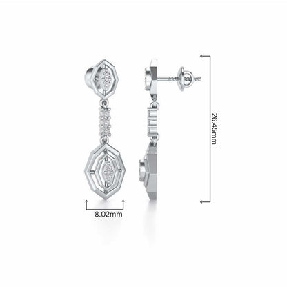 Charms Drops Earrings - White Gold - Image 4