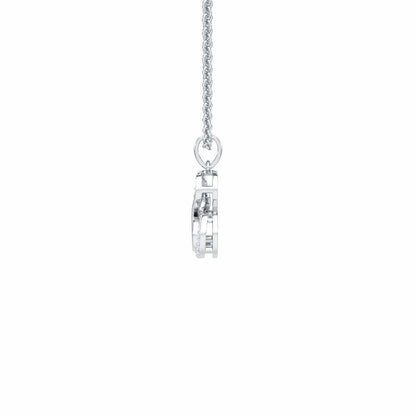 Sacred Gaze Silver Pendant - White Gold - Image 4
