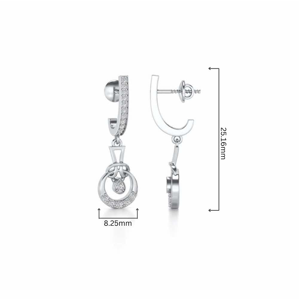Opulence Drops Earrings - White Gold - Image 4